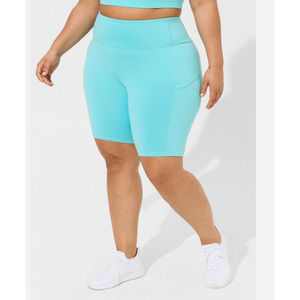 Torrid Happy Camper Super Soft  9 Inch Active Bike Short Blue